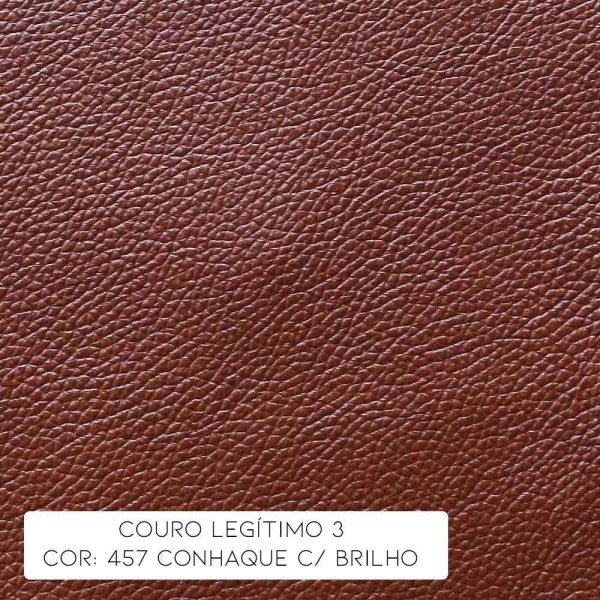 Encontraproduto.com.br - Conjunto de Sofás 2 e 3 Lugares Sala de Estar Pés de Madeira Laos Couro Conhaque - Gran Belo