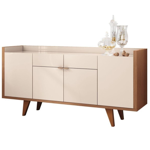 Buffet Aparador Balcão Sala de Jantar Albâni Off White/Nature G26 - Gran Belo