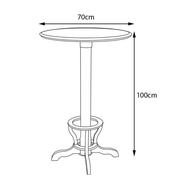 Encontraproduto.com.br - Mesa Bar Redonda com Suporte para Pés Madeira Maciça Adan