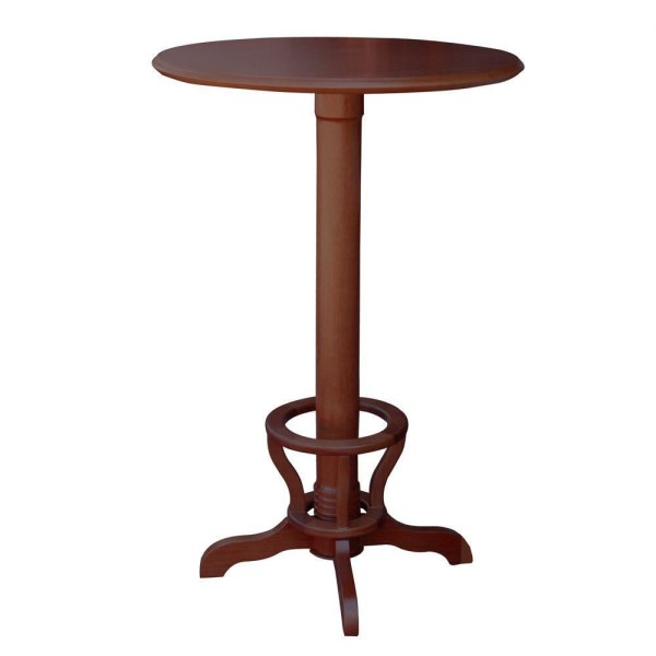 Encontraproduto.com.br - Mesa Bar Redonda com Suporte para Pés Madeira Maciça Adan