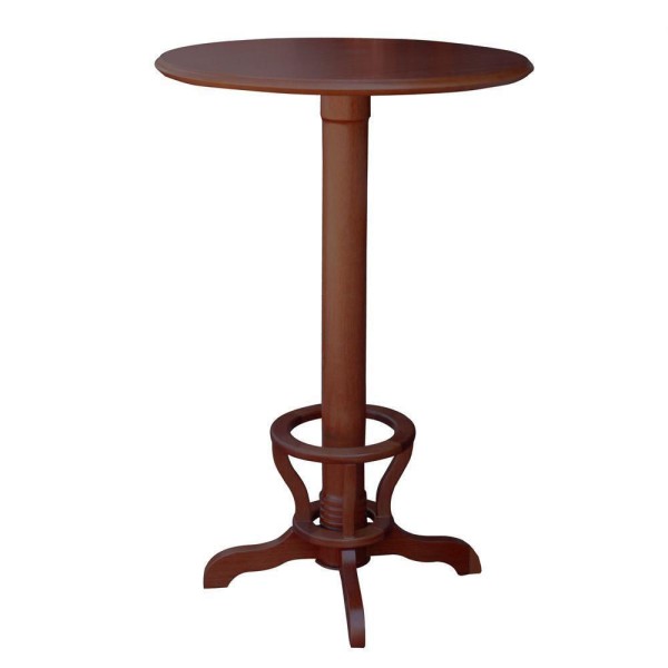 Encontraproduto.com.br - Mesa Bar Redonda com Suporte para Pés Madeira Maciça Adan