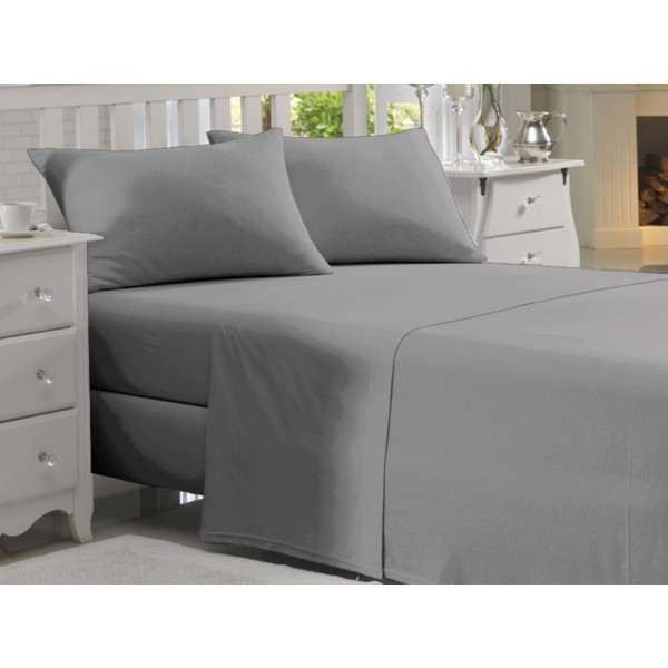 Encontraproduto.com.br - Lençol Queen Size s/ Elást. Cinza Percal 300F Fassini Têxtil