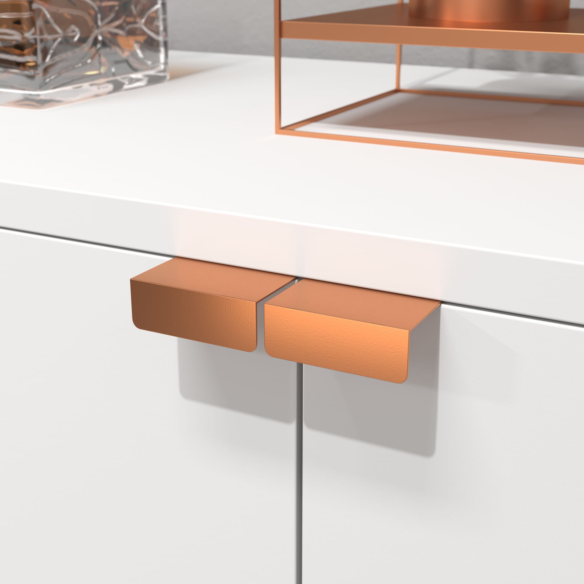 Buffet Aparador Balcão| Branco Cobre | Mod: Escrivá