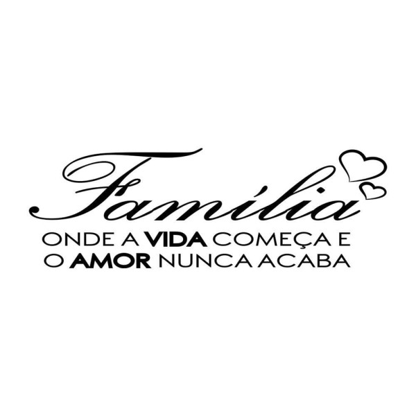 Adesivo De Parede Quarto Sala Família Vida E Amor Preta