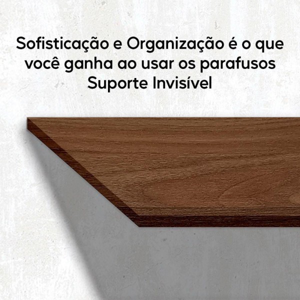 Encontraproduto.com.br - Kit 3 Prateleiras Cor Madeira Mdf 30x20 Suporte Invisível