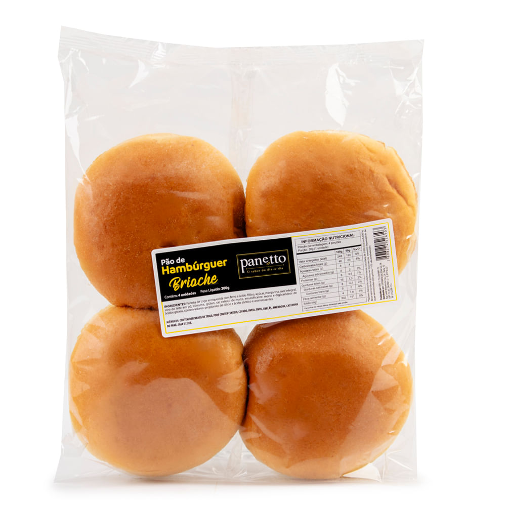 Pão de Hambúrguer Panetto Tradicional  com 4 Unidades 200g