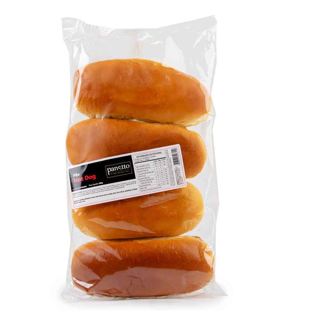 Encontraproduto.com.br - Pão para Hot Dog Panetto Tradicional com 4 Unidades 200g