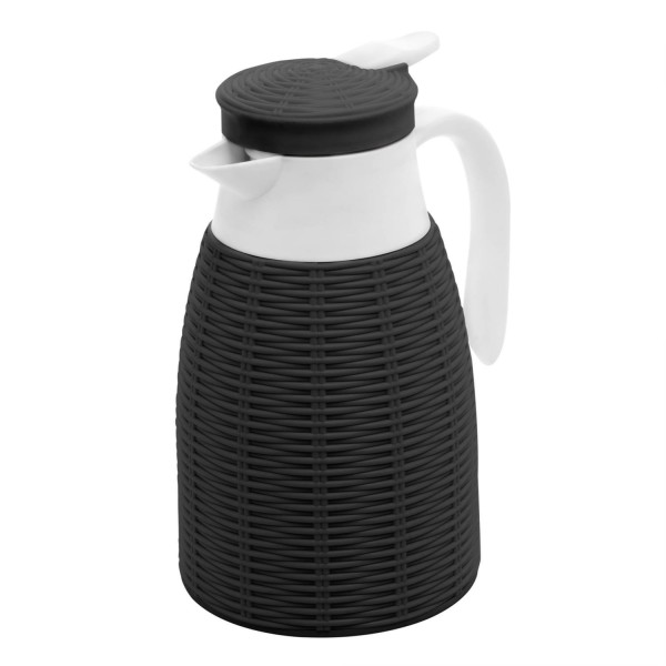 Encontraproduto.com.br - Garrafa Térmica de Plástico Rattan Preto 1L - Lyor