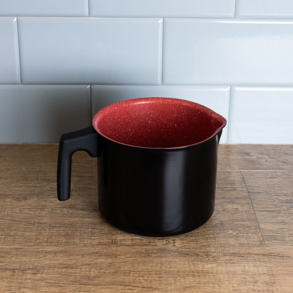 Encontraproduto.com.br - Leiteira de Indução em Alumínio com Revestimento Cerâmico Vermelha 1,7L - Lyor
