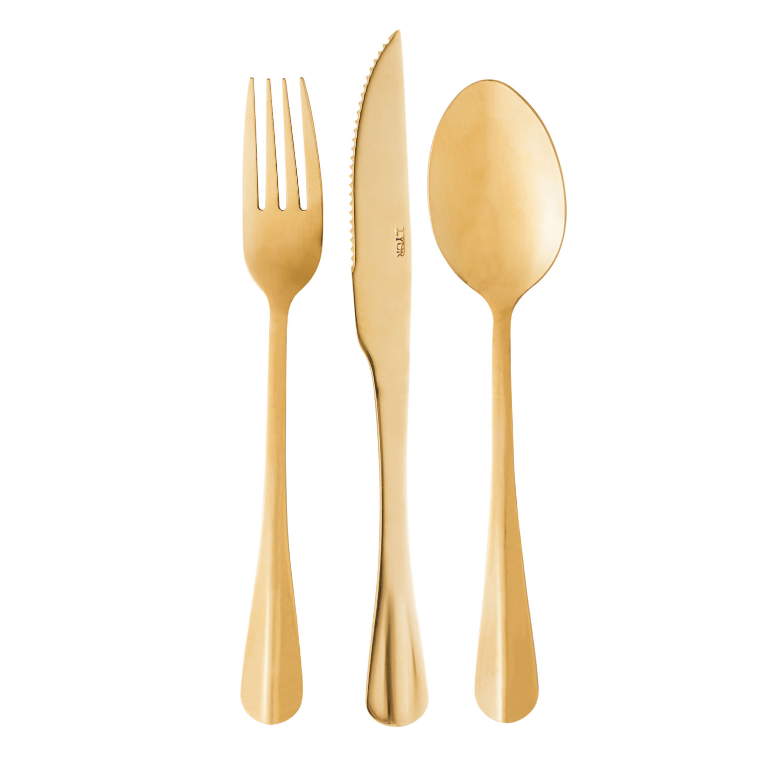 Conjunto 6 Talheres para 2 Pessoas de Aço Inox Positano Dourado - Lyor