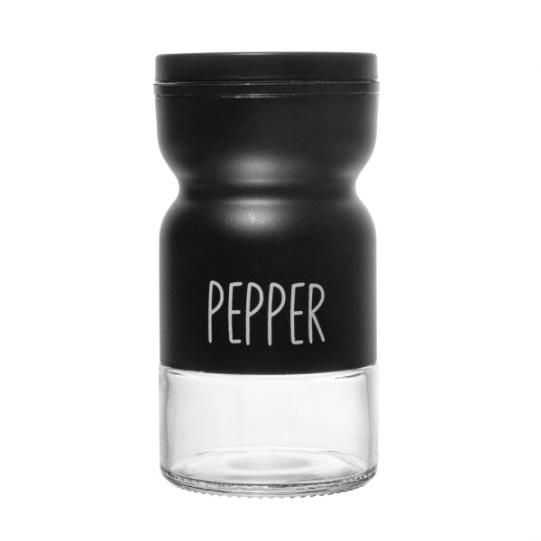 Encontraproduto.com.br - Pimenteiro de Vidro com Tampa de Metal Preto 120ml - Lyor