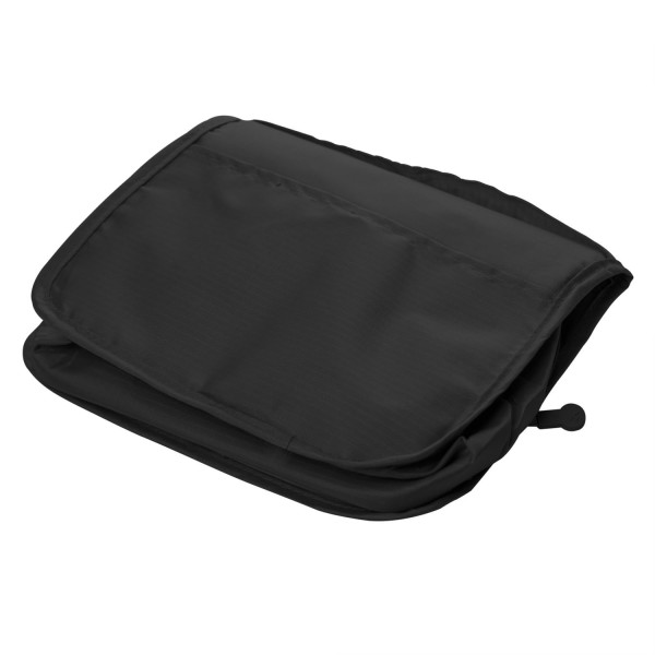 Encontraproduto.com.br - Necessaire com Bolsos e Gancho para Pendurar de Nylon Preta - Lyor