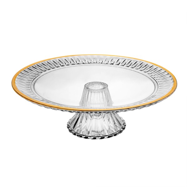 Encontraproduto.com.br - Prato Para Bolo C/ Pé 32cm em Vidro Lyor