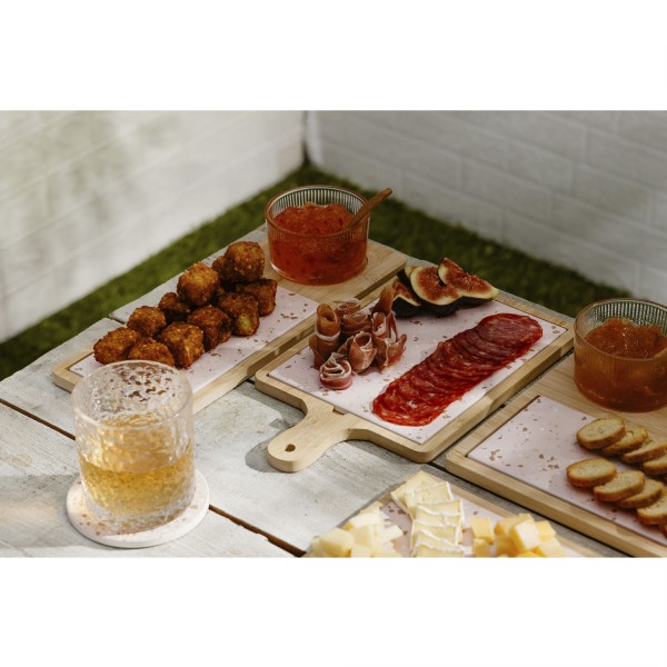 Encontraproduto.com.br - Conjunto Para Queijo Lyor Terrazo De Bambu Com Tábua E Faca