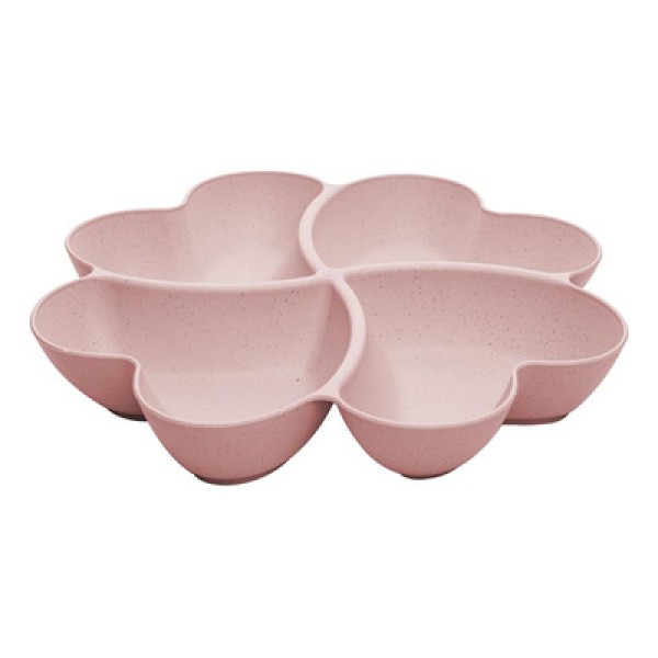 Petisqueira de Bambu e PP Lines Rosa 27x27x4,5cm