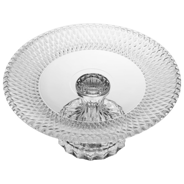 Encontraproduto.com.br - Prato para Bolo com Pé de Cristal Roman 25cm x 25cm x 12cm – Lyor
