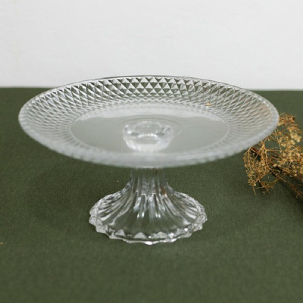 Encontraproduto.com.br - Prato para Bolo com Pé de Cristal Roman 25cm x 25cm x 12cm – Lyor