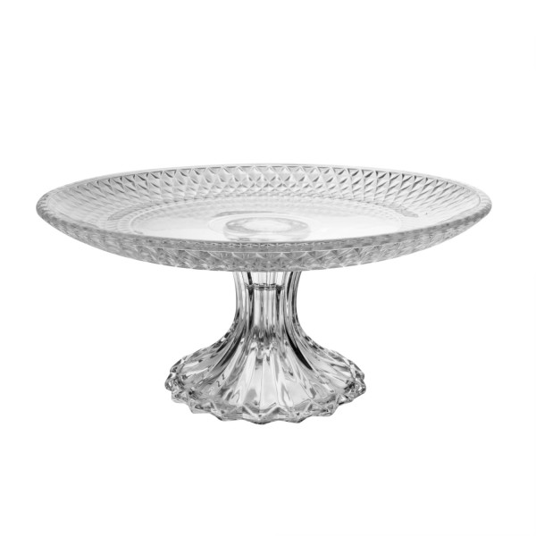 Encontraproduto.com.br - Prato para Bolo com Pé de Cristal Roman 25cm x 25cm x 12cm – Lyor