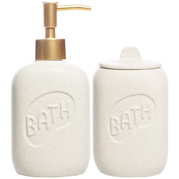 Encontraproduto.com.br - Kit Banheiro Letters 2 Peças em Cerâmica Lyor