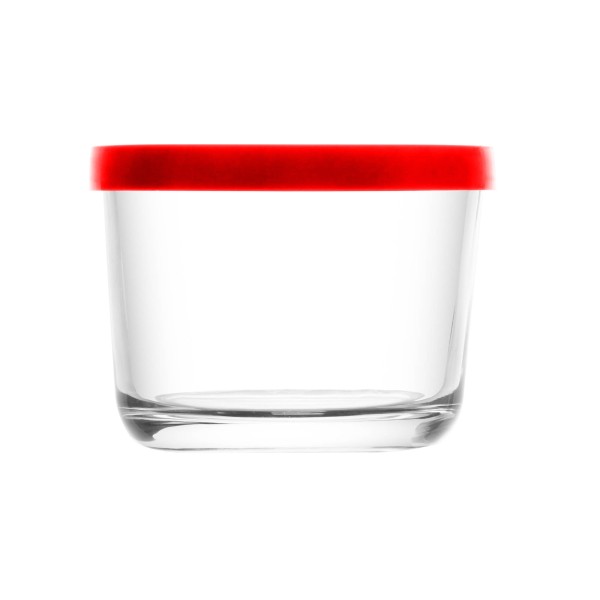 Encontraproduto.com.br - Pote de Vidro com Tampa em PP Vermelha 200ml - Lyor