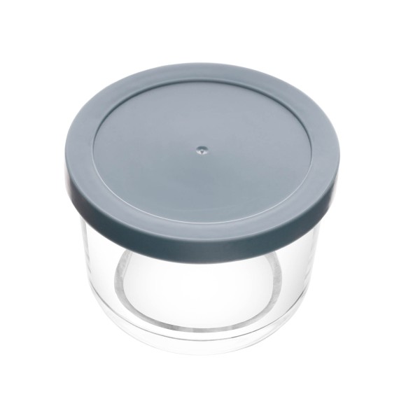 Encontraproduto.com.br - Pote de Vidro com Tampa em PP Cinza 200ml - Lyor