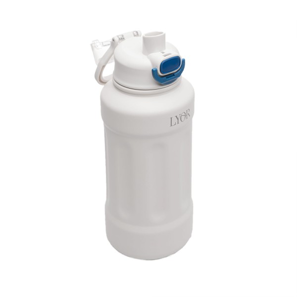 Encontraproduto.com.br - Garrafa Térmica de Aço Inox com Alça Adventure Branca 1L - Lyor