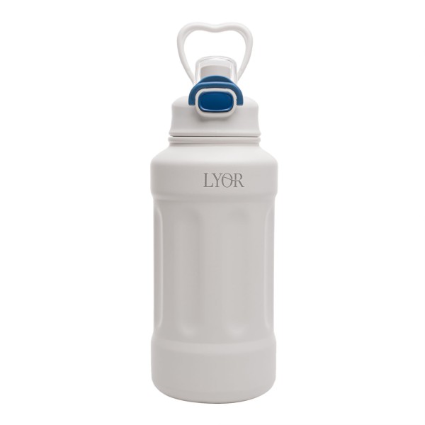 Encontraproduto.com.br - Garrafa Térmica de Aço Inox com Alça Adventure Branca 1L - Lyor