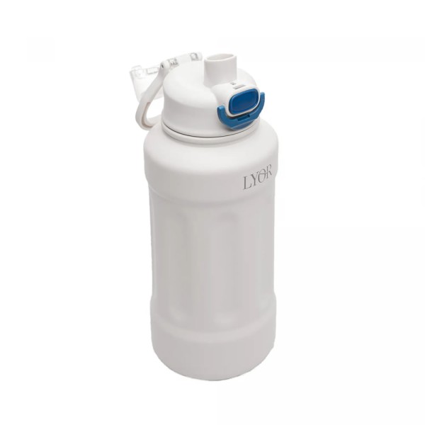 Encontraproduto.com.br - Garrafa Térmica de Aço Inox com Alça Adventure Branca 1L - Lyor
