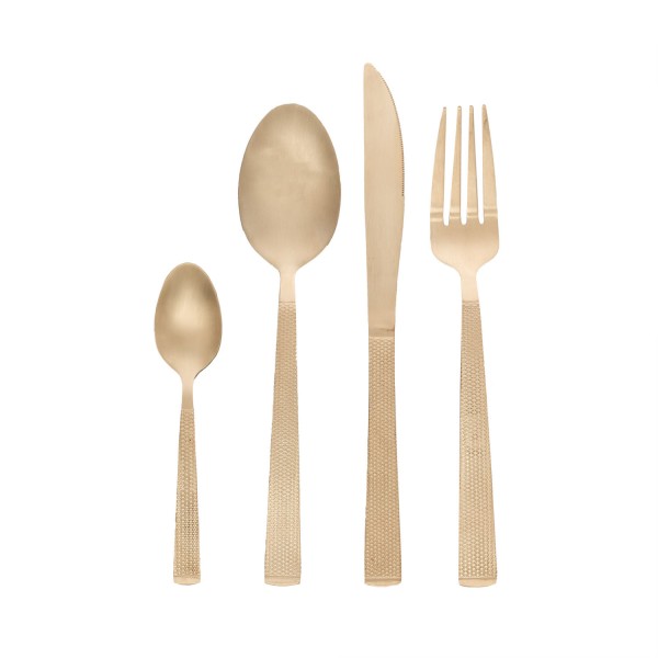 Faqueiro 16 Peças de Aço Inox Santorini Champanhe