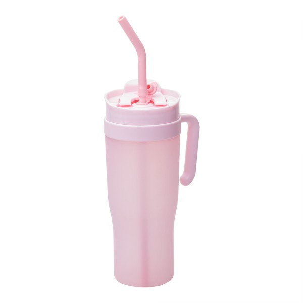 Encontraproduto.com.br - Conjunto 1 Caneca com 2 Garrafas Squeeze de Plástico Rosa - Lyor