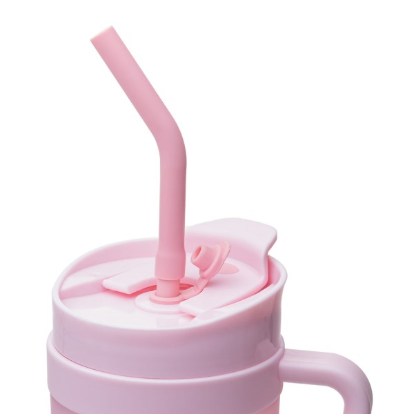 Encontraproduto.com.br - Conjunto 1 Caneca com 2 Garrafas Squeeze de Plástico Rosa - Lyor