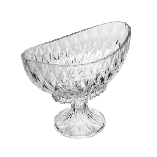 Encontraproduto.com.br - Centro de Mesa de Cristal Ecológico com Pé Diamond 28cm x 15cm x 22,5cm - Lyor