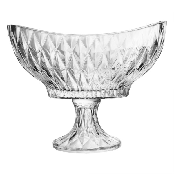 Encontraproduto.com.br - Centro de Mesa de Cristal Ecológico com Pé Diamond 28cm x 15cm x 22,5cm - Lyor