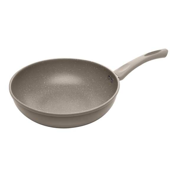 Frigideira Wok de Indução 28cm Taupe Alumínio com Revestimento Cerâmico - Lyor
