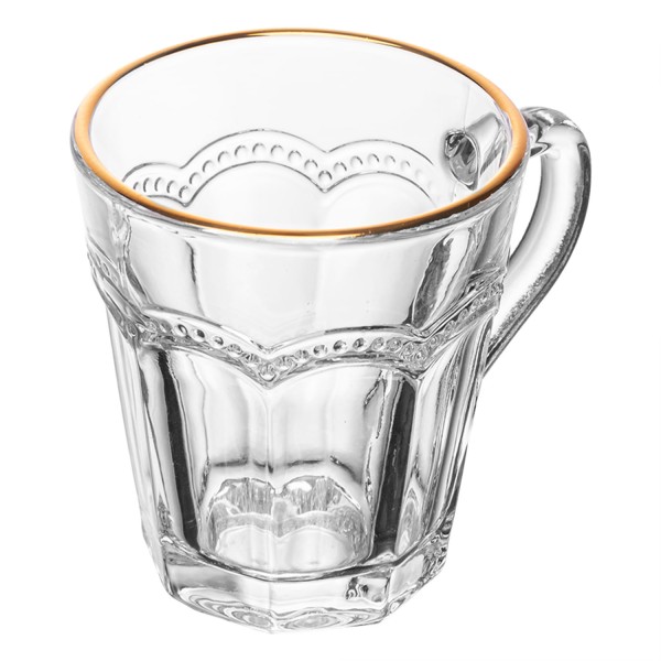 Encontraproduto.com.br - Xícara de Café Belle Epoque com Fio de Ouro 80ml Vidro - Lyor