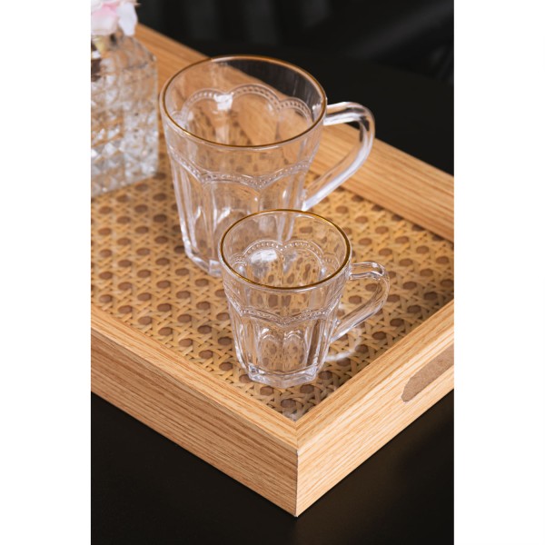Encontraproduto.com.br - Xícara de Café Belle Epoque com Fio de Ouro 80ml Vidro - Lyor