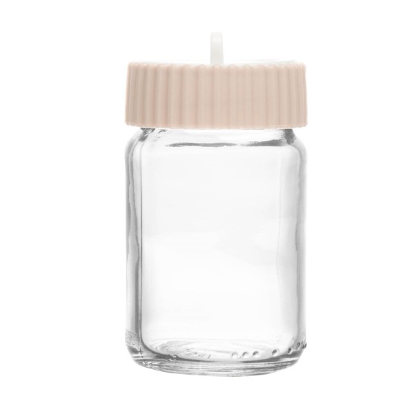 Encontraproduto.com.br - Porta Tempero com Tampa Rotativa Siena 190ml Bege Vidro - Lyor