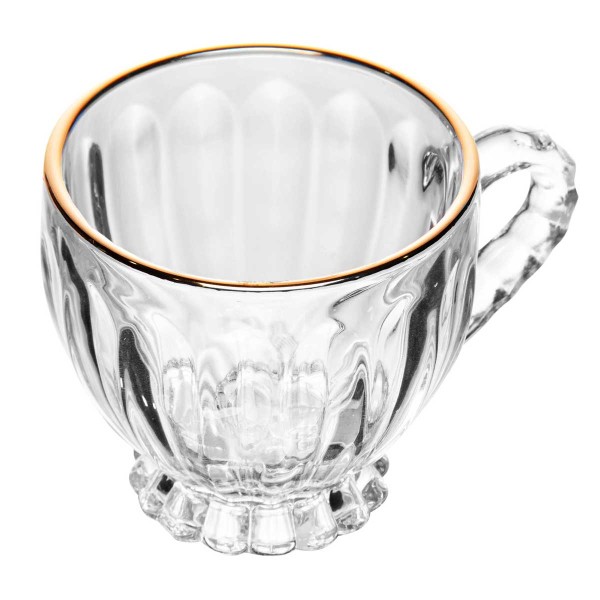Encontraproduto.com.br - Xícara Renaissance com Fio de Ouro 80ml Cristal Ecológico - Lyor