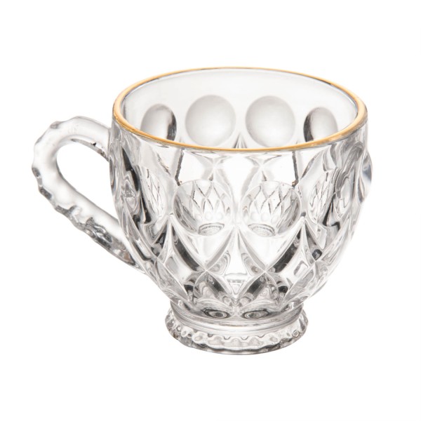 Xícara Lile com Fio de Ouro 80ml Cristal Ecológico - Lyor