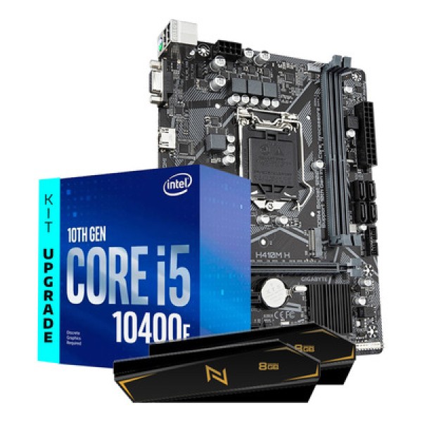 Encontraproduto.com.br - Kit Upgrade Intel Core I5-10400F 2.9ghz, Placa Mae Gigabyte H410M-H Ultra Durable, Memoria Neologic 16GB (2X8GB) 3200MHZ, Neologic - NLI83099
