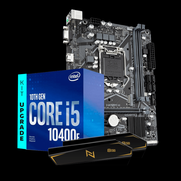 Encontraproduto.com.br - Kit Upgrade Intel Core I5-10400F 2.9ghz, Placa Mae Gigabyte H410M-H Ultra Durable, Memoria Neologic 16GB (2X8GB) 3200MHZ, Neologic - NLI83099