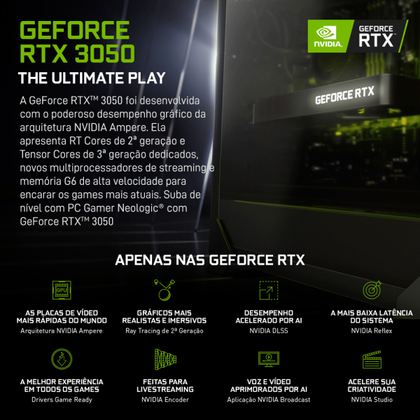 Encontraproduto.com.br - Pc Gamer Intel i5 10400F 8GB (RTX 3050 8GB) 1TB 600W 80 Plus, Neologic - NLI83546