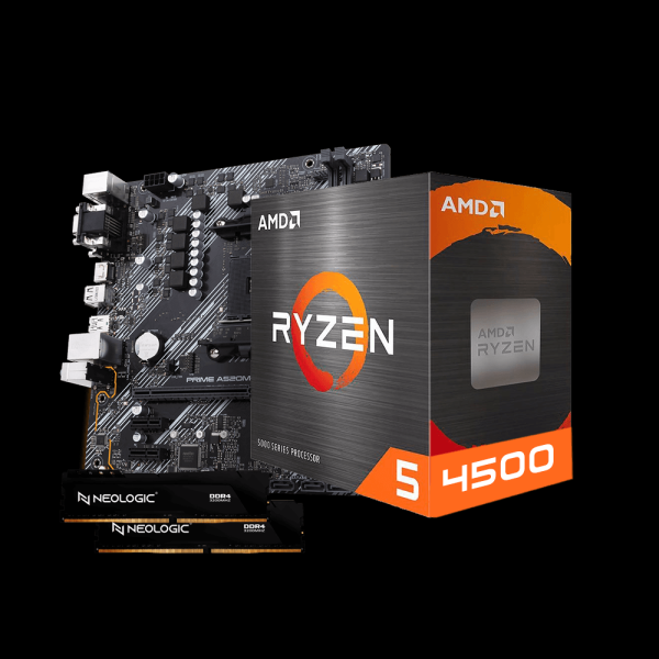 Encontraproduto.com.br - Kit Upgrade AMD Ryzen 5 4500, Placa Mãe A520M, 32GB DDR4, Neologic - NLI84629