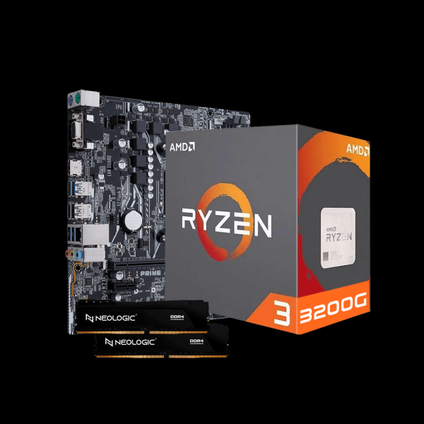 Encontraproduto.com.br - Kit Upgrade AMD Ryzen 3 3200G, Placa Mãe A520M, 32GB DDR4, Neologic - NLI84640