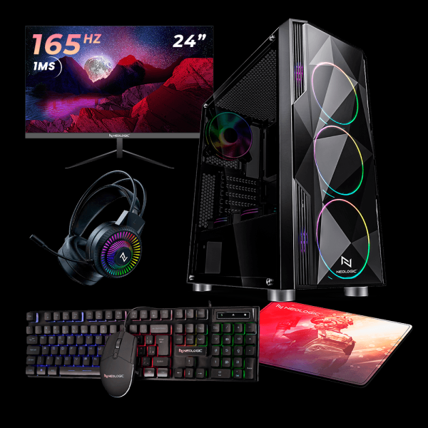 Encontraproduto.com.br - Kit - Pc Gamer Intel I5 11400F 16GB (RTX 3050 8GB) SSD 1TB + 240GB M.2 500w 80 Plus + Monitor Neologic 24 165hz, Neologic Streamer - NLI85861