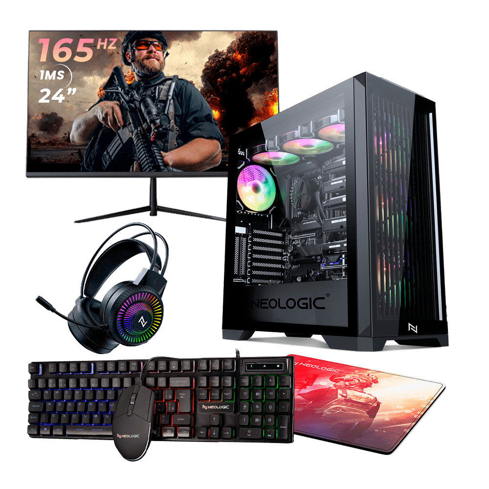 Pc Gamer Completo AMD Ryzen 7 5700 16GB 3200MHZ (RTX 3060 12GB) SSD 480GB M.2 NVME, 600w 80 Plus, Monitor 24 165HZ 1MS - NLI87267