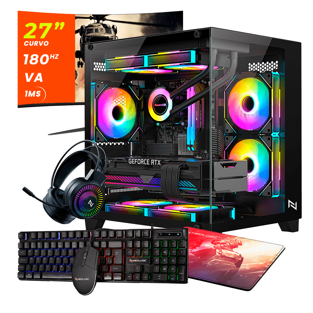 Pc Gamer Completo Ryzen 3 3200G, 16GB 3200Mhz, (Radeon Vega 8 Integrado), A520M, SSD 240GB, 500W 80 Plus, Monitor 27 180Hz, Neologic - NLI89130