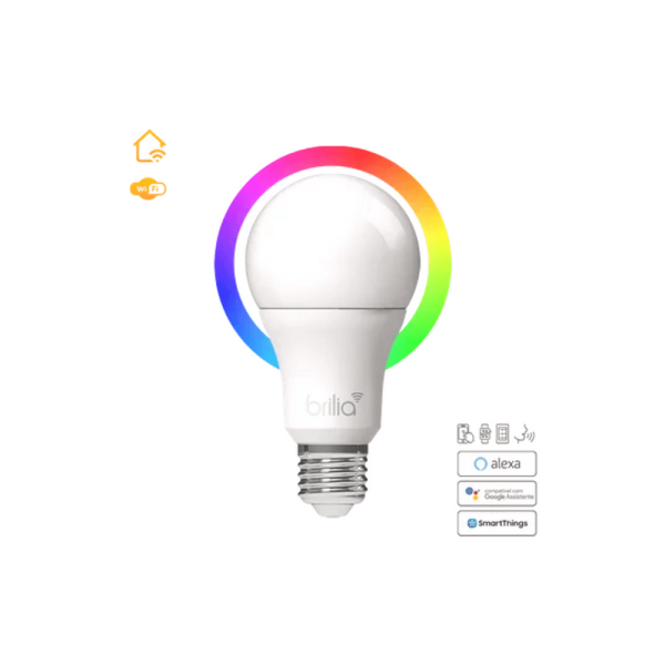 Lâmpada LED Bulbo E-27 Bivolt 9W 800 Lúmens RGBW A60 Lightsense Brilia