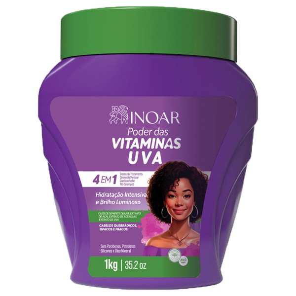 Máscara Inoar Poder das Vitaminas Uva 1kg