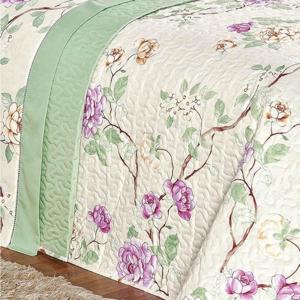 Encontraproduto.com.br - Cobre Leito Estampado Micropercal 200 Fios Naturale Casal 03 Peças - Belle